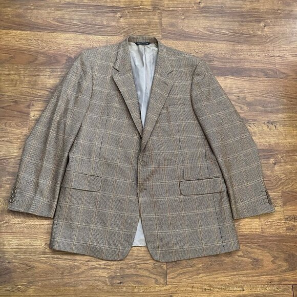 Ermenegildo Zegna for Maus & Hoffman plaid two button sports coat blazer 46